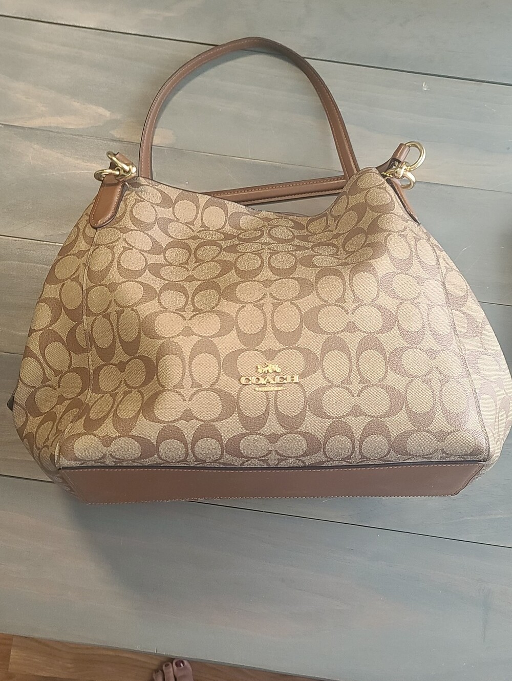 Coach Hallie Signature Canvas Shoulder Bag